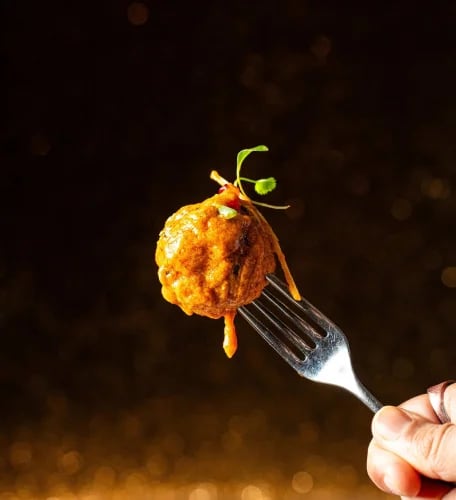 one bite, mid-air